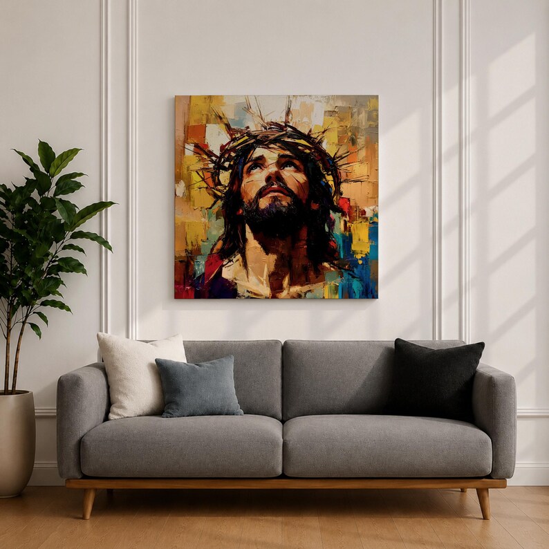 Jesus Crown of Thorns Wall Art Passion of Christ Framed Canvas ...