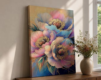 Muurkunst pioenroos tuin pioenrozen ingelijst canvas bloemenprint moderne bloei woondecoratie