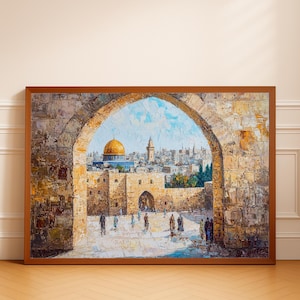 Dome of the Rock Antique Mosque Art Print: Islamic Palestine Historic City (Digital Download)