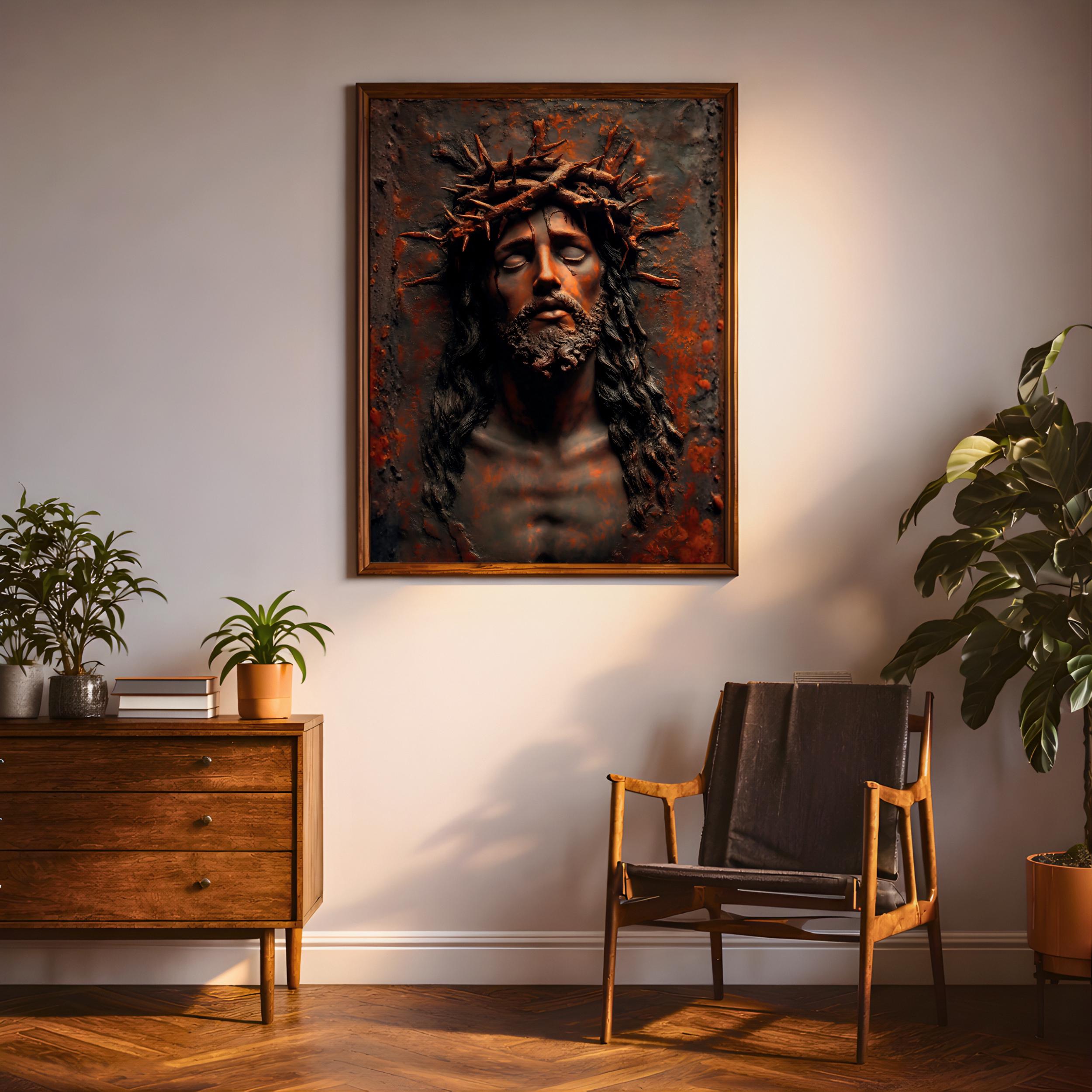 Jesus Crown of Thorns Art Print: Christian Wall Décor (digital / Print ...