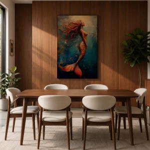 Mermaid Mythical Wall Art Sea Goddess Nymph Ocean Fantasy Gift Living Room Home Decor