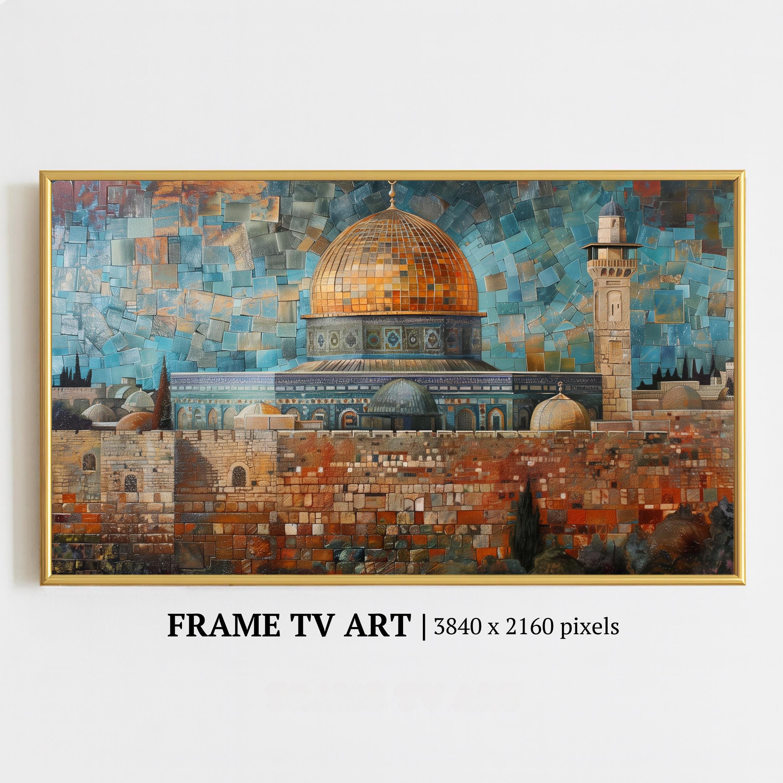 Frame Tv Art Masjid Al Aqsa Mosaic, Islamic Religious Digital Download, Samsung Frame Tv Art, Sacred Mosque Wall Decor
