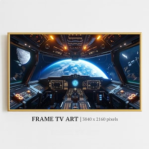 Frame Tv Art Space Cockpit, Sci-Fi Digital Download, Samsung Frame Tv Art, Futuristic Wall Decor