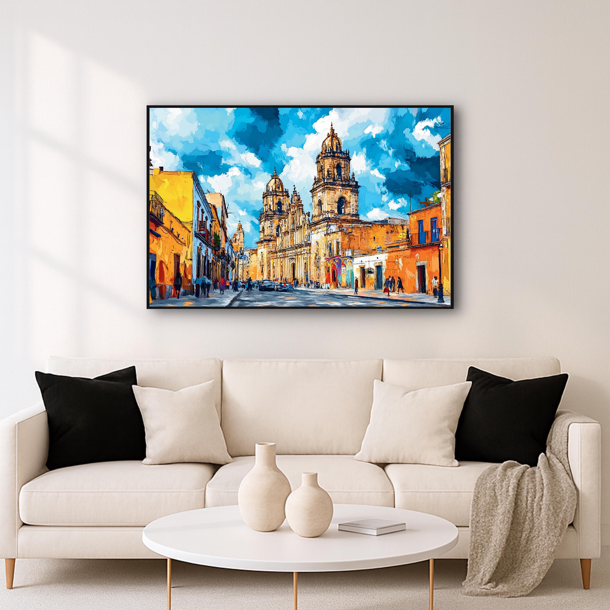 Mexico City Watercolor Art Print: Vibrant Latin Travel Decor