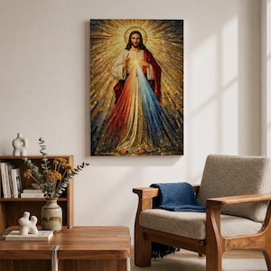 Divine Mercy Wall Art Jesus Mosaic Christian Icon Religious Gift Prayer Room Home Decor