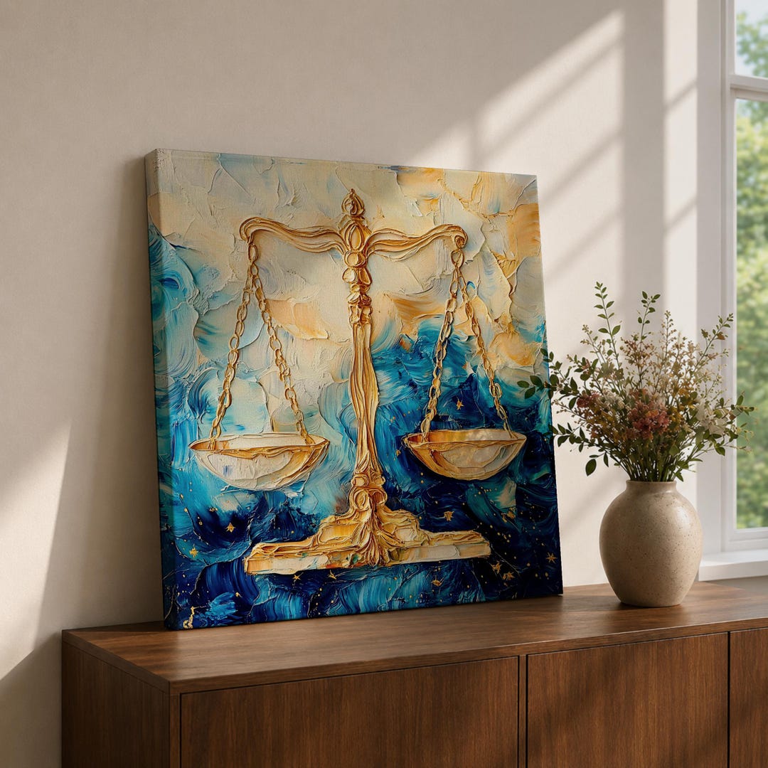 Scales of Justice Wall Art Balance Scale Framed Canvas Legal Symbol Law ...