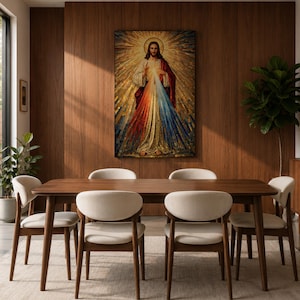 Divine Mercy Wall Art Jesus Mosaic Christian Icon Religious Gift Prayer Room Home Decor