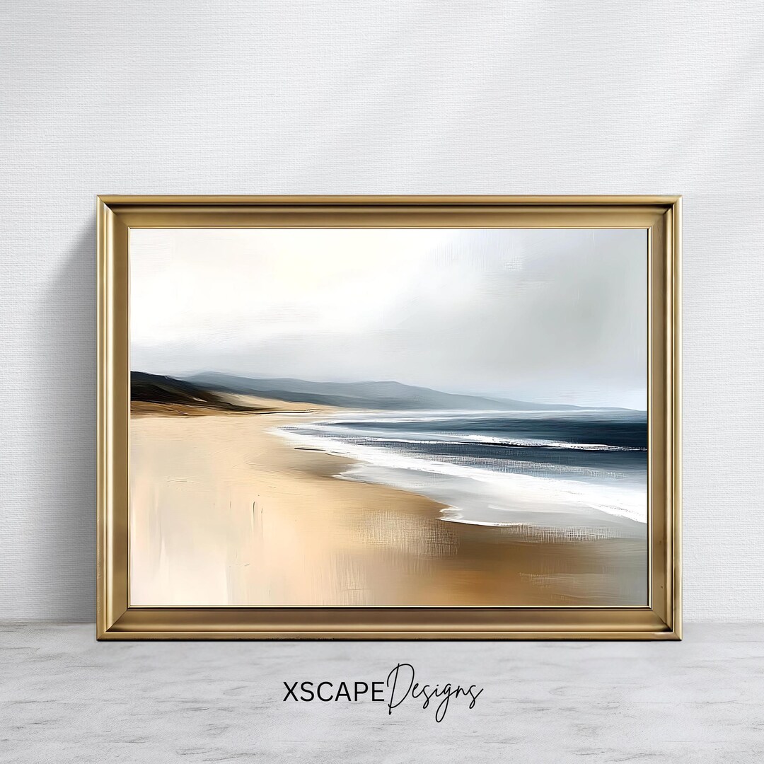 Rustic Pcean Background Antique Coastal Beach Digital Wall Art - Vintage Seaside Landscape ...