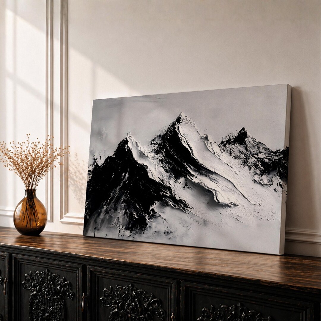 かろりー様MountainhikerInflatableSpinePlus Mountain Wall Art Alpine Peaks Framed Canvas Nature Minimalist