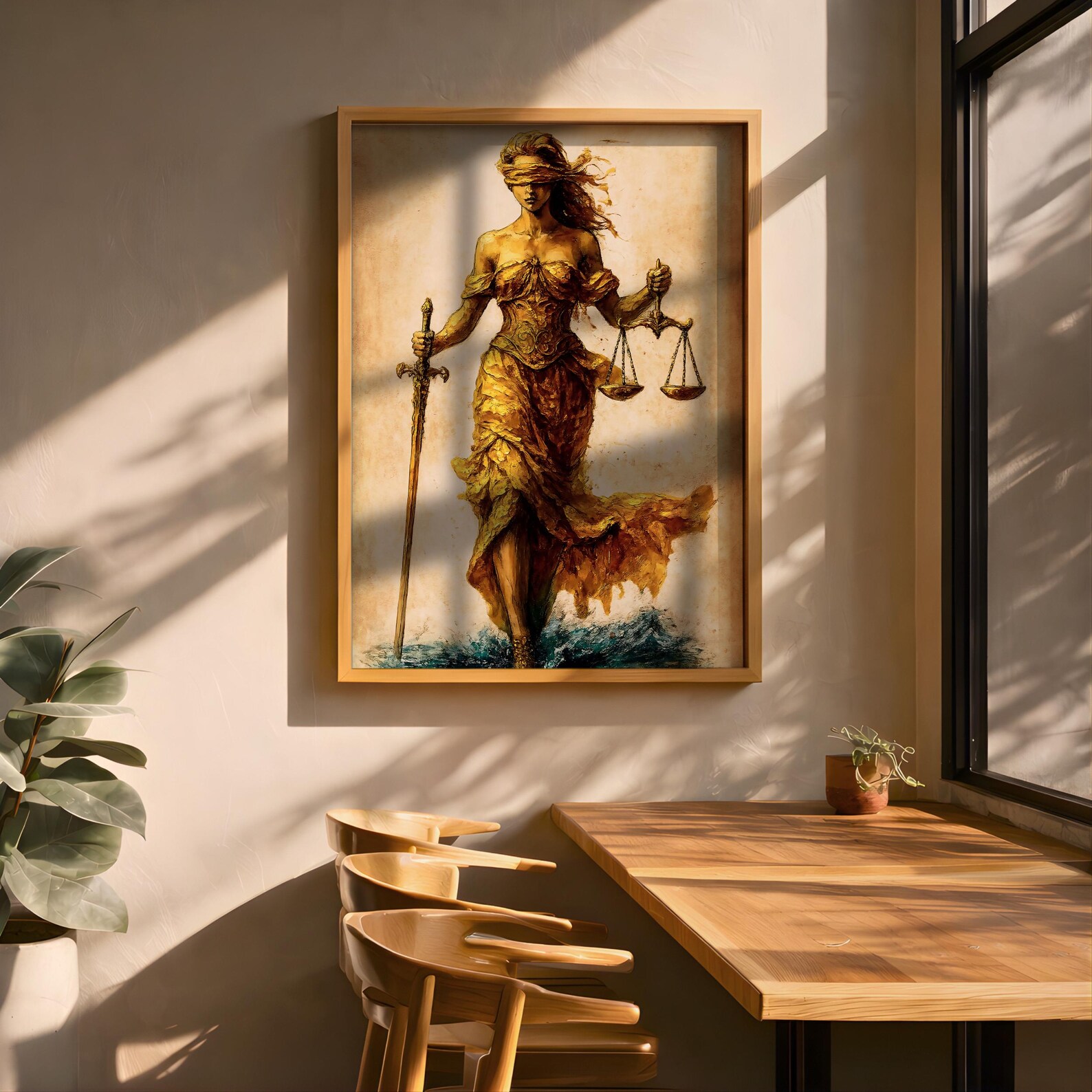 Lady Justice Wall Art Print: Vintage Legal Office Decor (digital ...