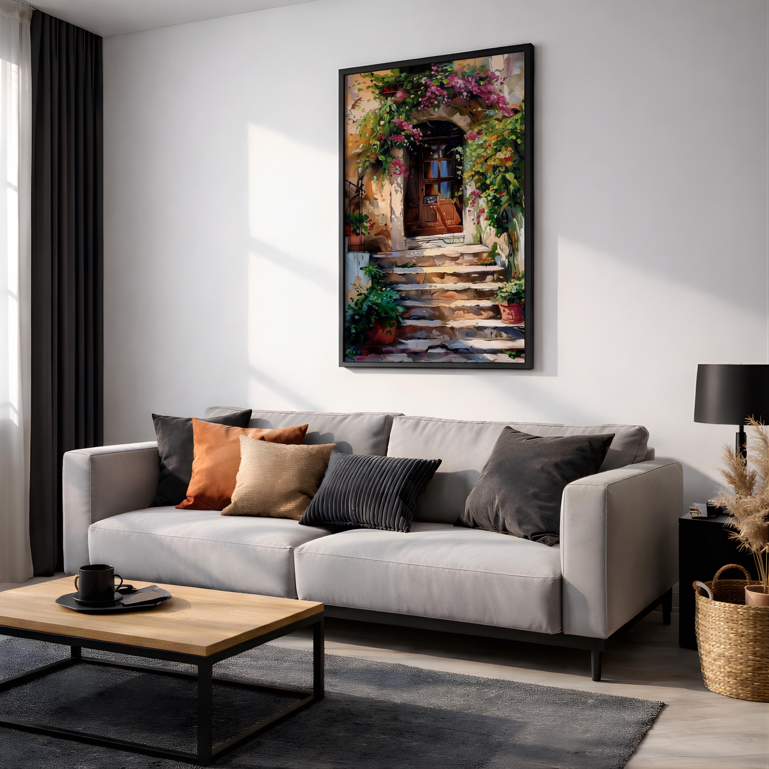 Italian Doorway Mediterranean Wall Art Villa Archway Floral