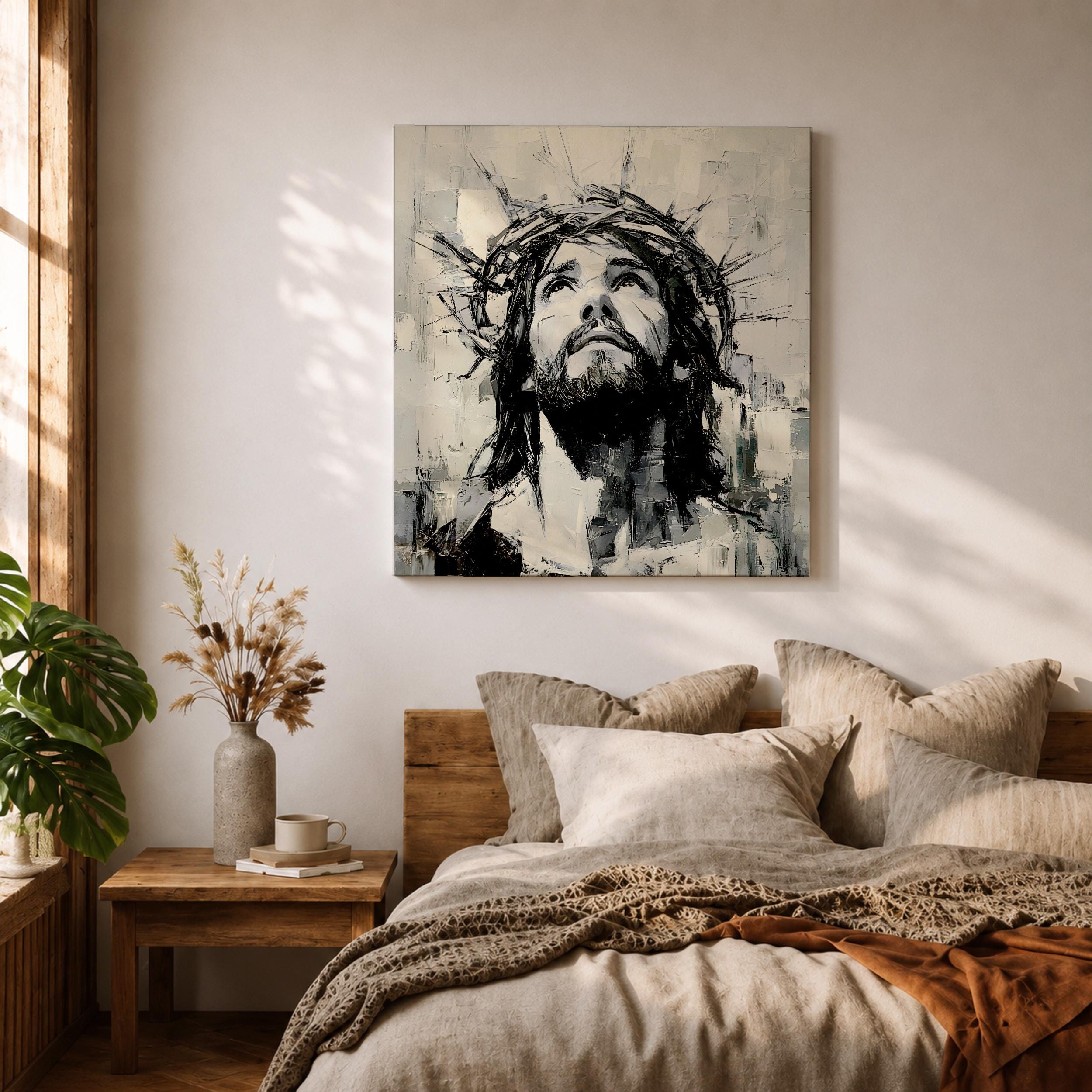 Jesus Crown of Thorns Wall Art Passion of Christ Framed Canvas ...