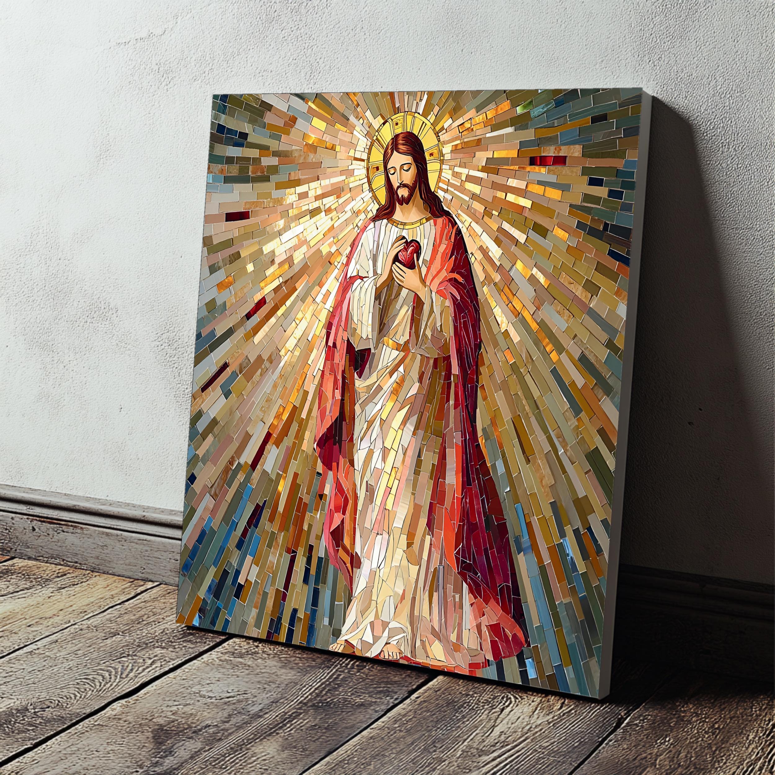 Sagoma Legno Cuore Sacro - Decorazione Artigianale Made In Italy | Ex Voto Personalizzabile | Simbolo Religioso - Foto 12