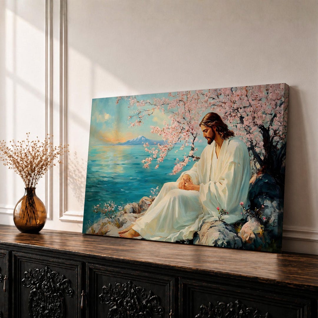 Jesus Wall Art Christ Framed Canvas Biblical Christian Prayer Room ...