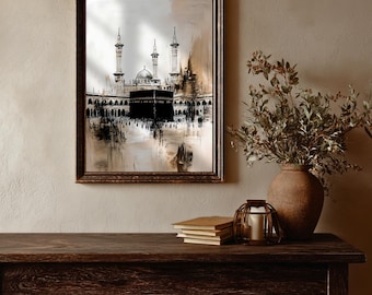 Kaaba Mecca Islamic Wall Art Masjid al Haram Religious Gift Prayer Room Home Decor