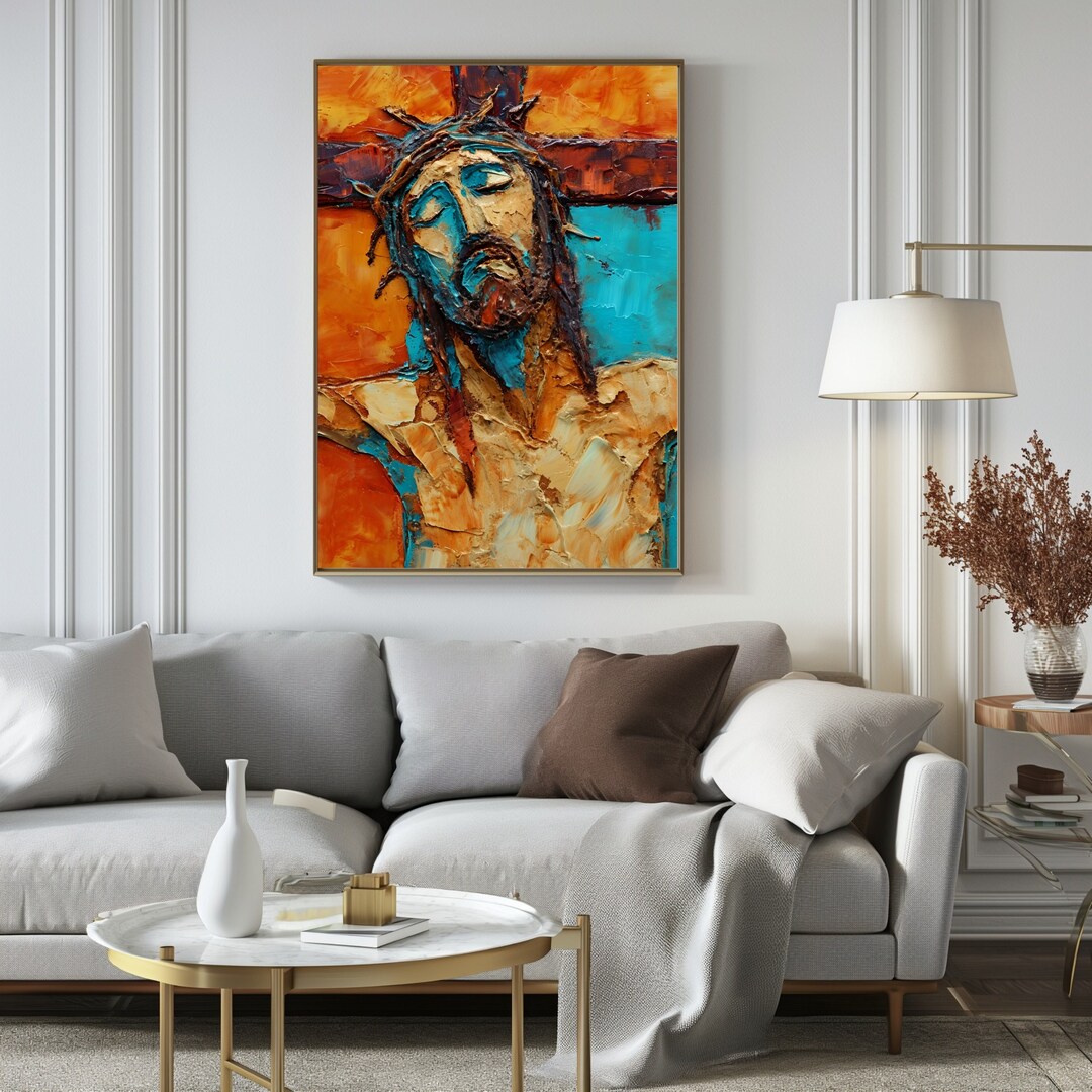 Abstract Jesus on the Cross Printable Wall Art Digital Wall Art Instant ...