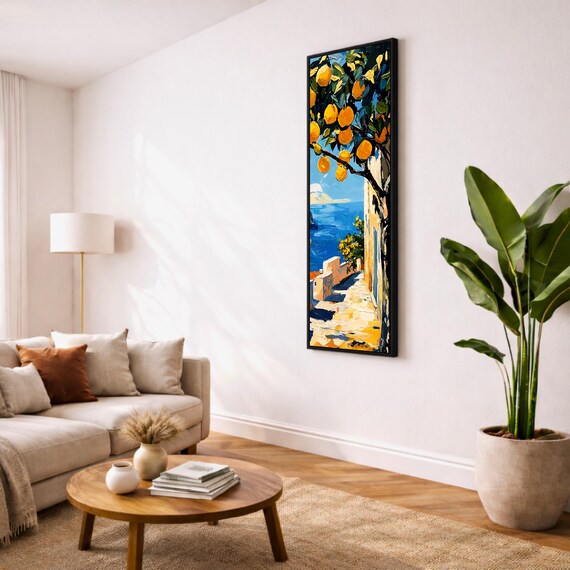 Amalfi Lemon Tree Tall Print: Mediterranean Coastal Wall Art