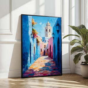 Village marocain Street Art Print - impression numérique du Moyen-Orient - décoration islamique