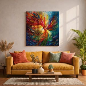 African Dance Wall Art: Vibrant Tribal Impasto Decor (digital