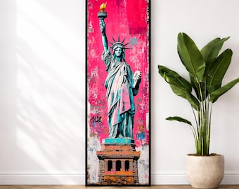 Statue of Liberty Graffiti Tall Print: Urban New York Wall Art