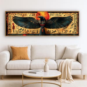 Horus Egyptian Panoramic Print: Ancient Symbolic Wall Art (Digital / Canvas / Framed)
