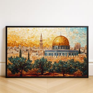 Dome of the Rock Mosaic Art Print: Islamic Jerusalem Mosque Decor (Digital Download)