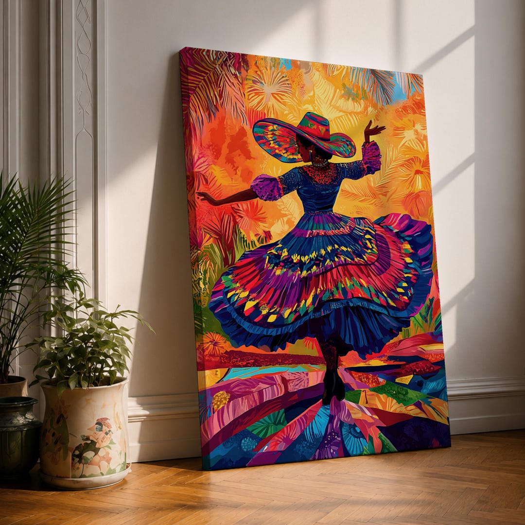 Mexican Dancer Wall Art Latin Cultural Festival Folklorico