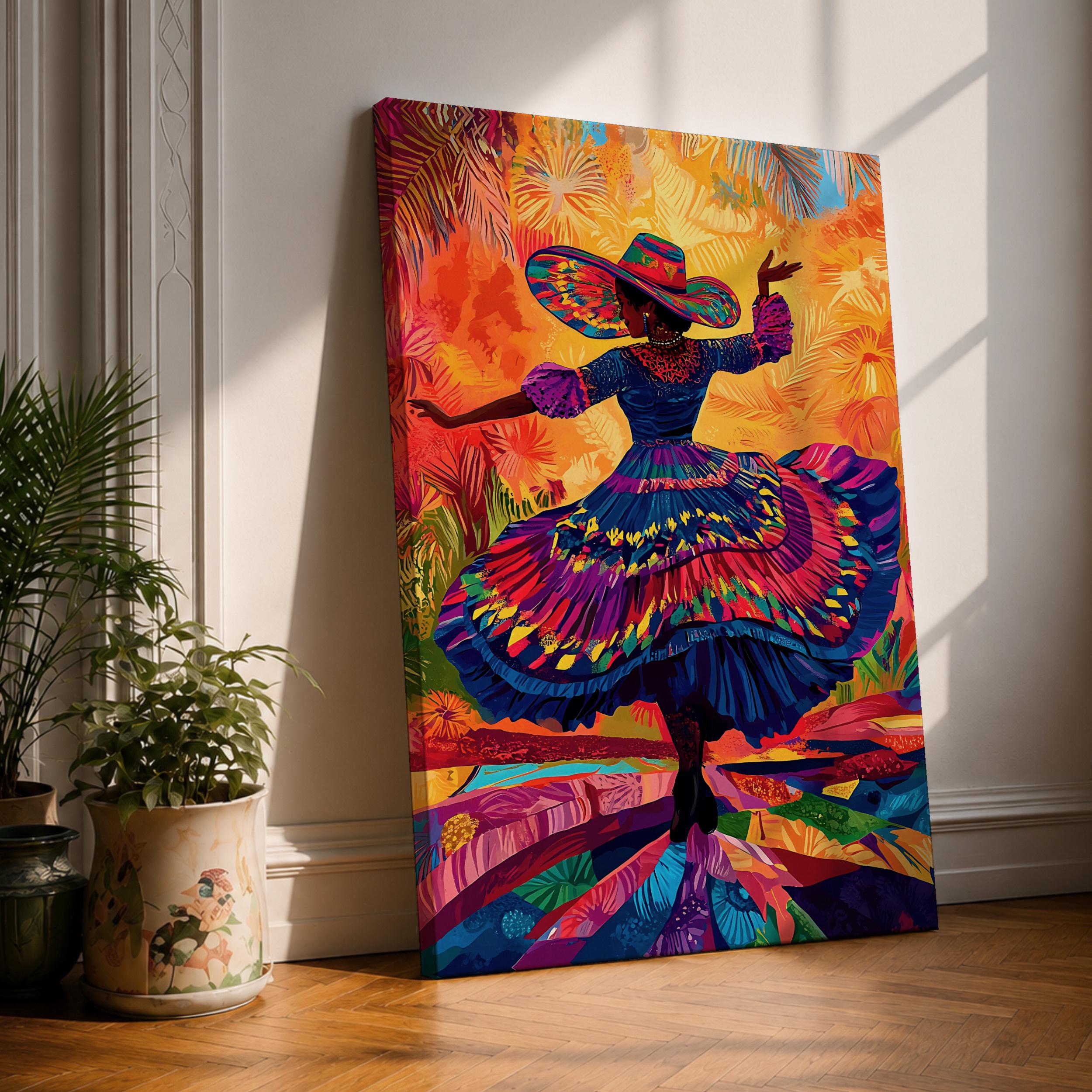Mexican Dancer Wall Art Latin Cultural Festival Folklorico