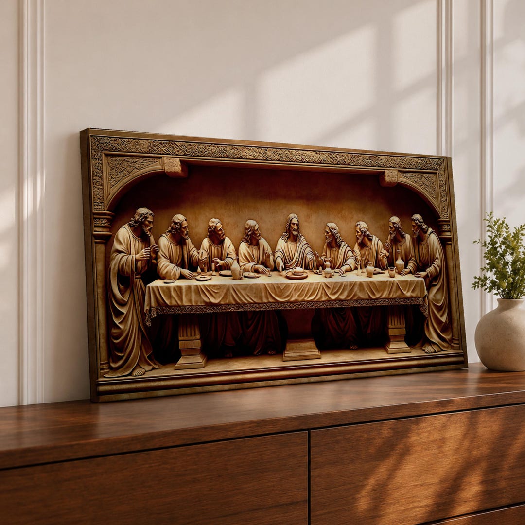 Last Supper Panoramic Wall Art Jesus Christ Apostles Extra Wide Canvas ...