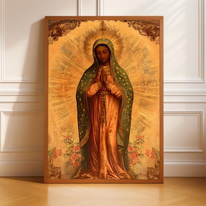 Our Lady of Guadalupe Vintage Art Print: Catholic Religious Sacred Marian Decor (Digital Download)
