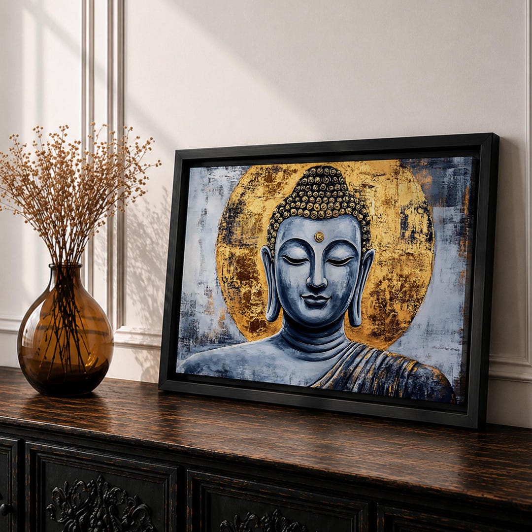 Buddha Wall Art Siddhartha Framed Canvas Zen Spiritual Meditation Boho ...