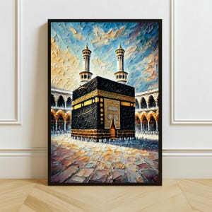 Kaaba Wall Art, Islamic Digital Art, Mecca Mosque Print, Muslim Wall Decor, Hajj Artwork, Instant Download