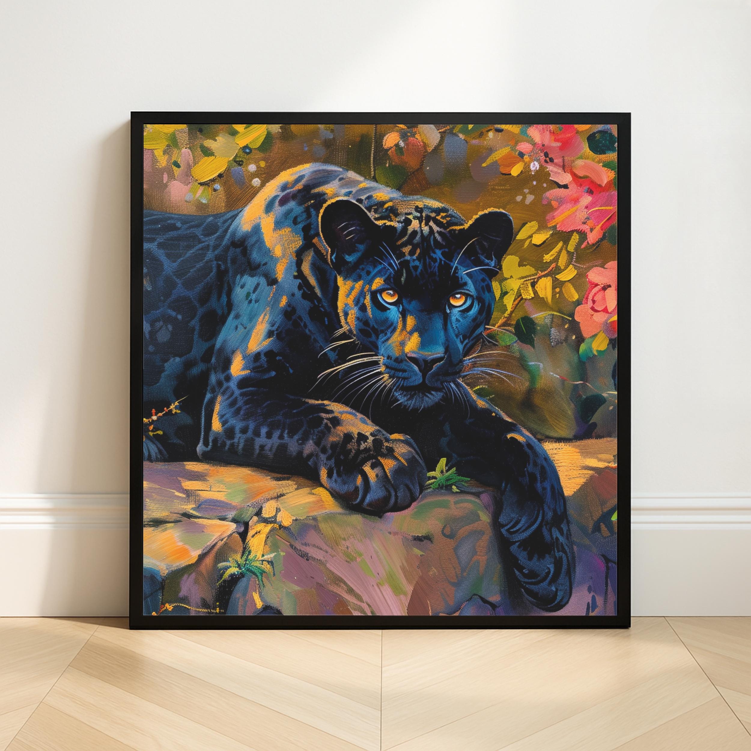 Panther Wall Art Print: Vibrant Wildlife Oil Painting Decor (digital /  Print / Canvas / Framed) - Etsy Australia