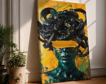Medusa Ancient Greek Wall Art Gorgon Mythology Symbol Iconic Gift Living Room Home Decor