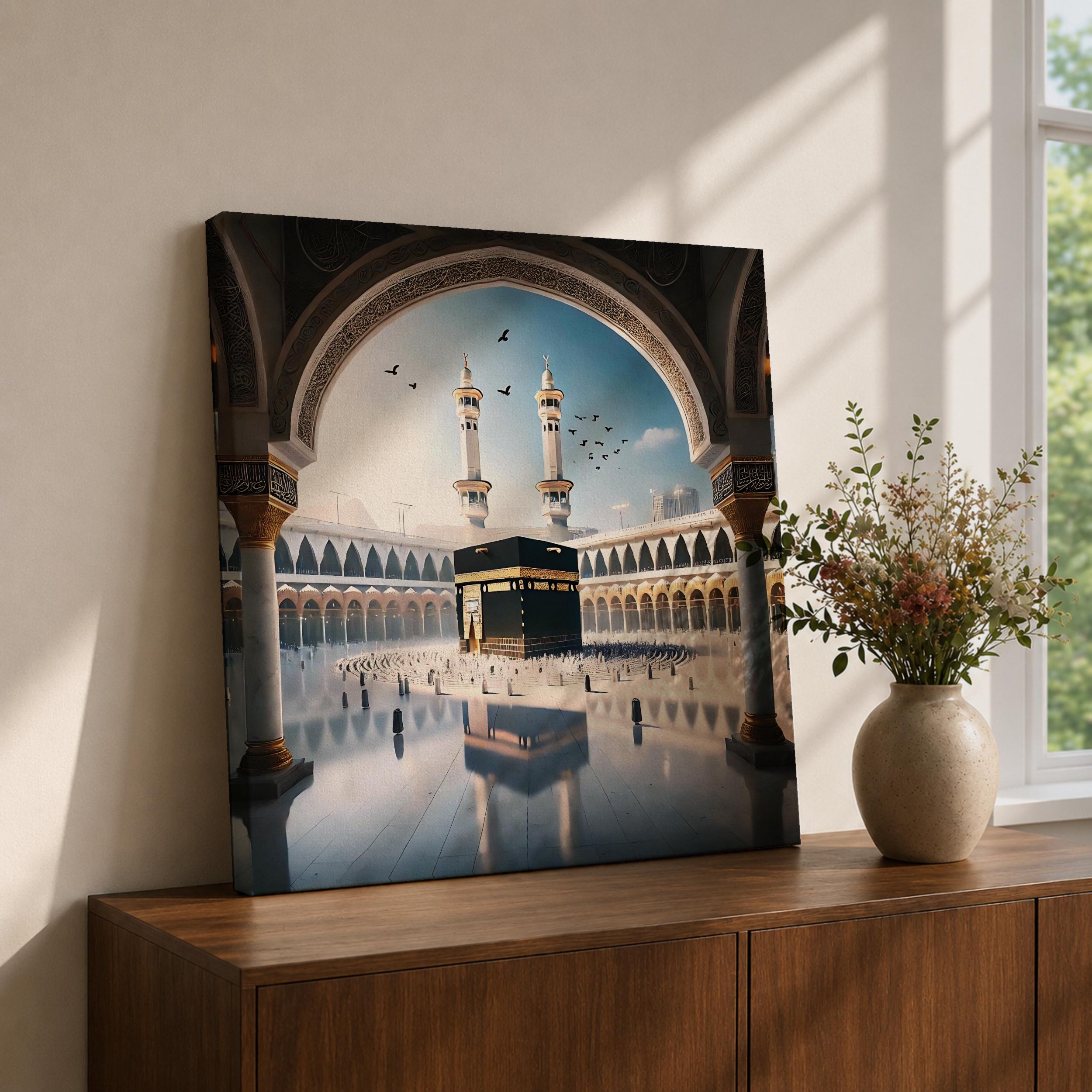 Kaaba Wall Art Arch View Framed Canvas Masjid Al Haram Mecca