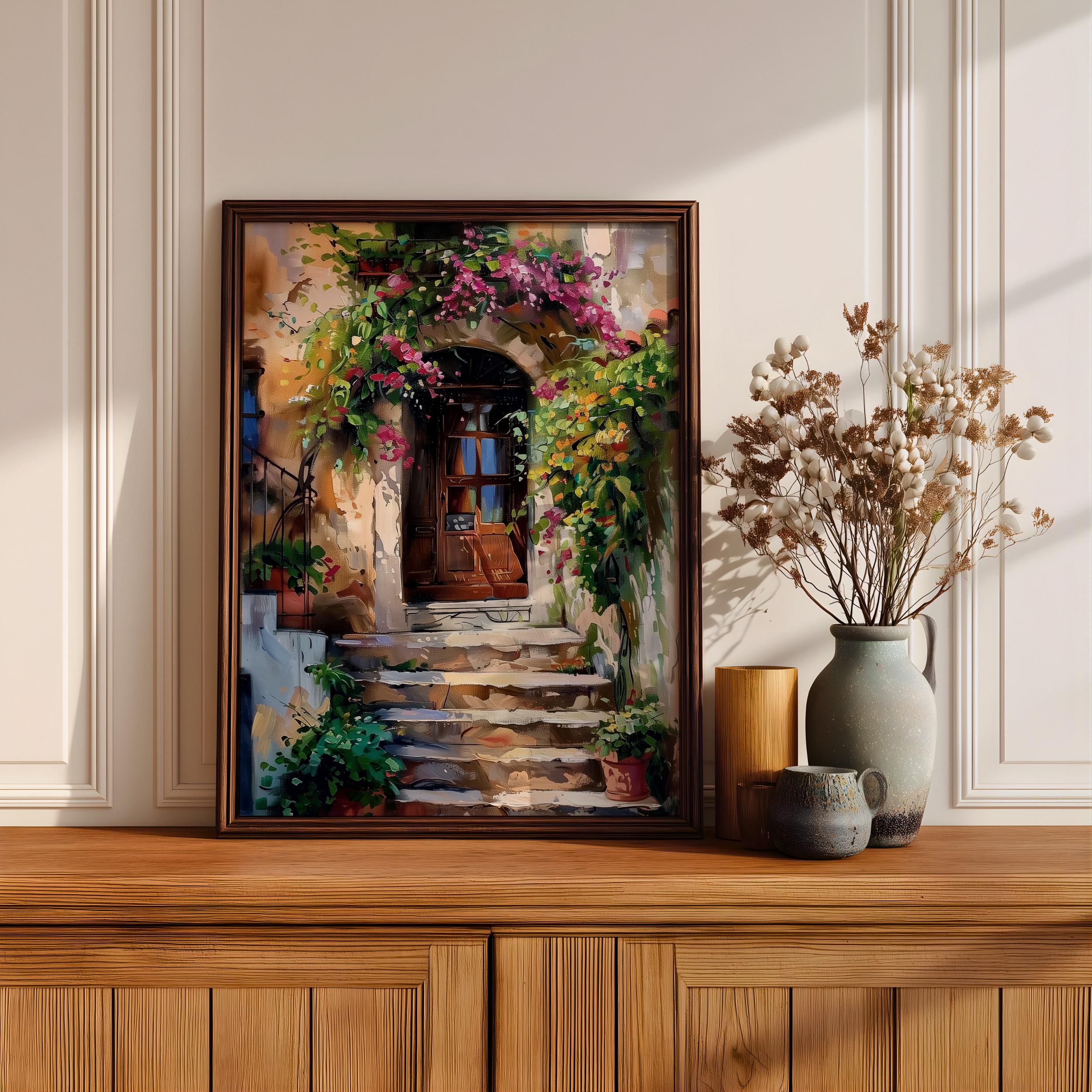Italian Doorway Mediterranean Wall Art Villa Archway Floral