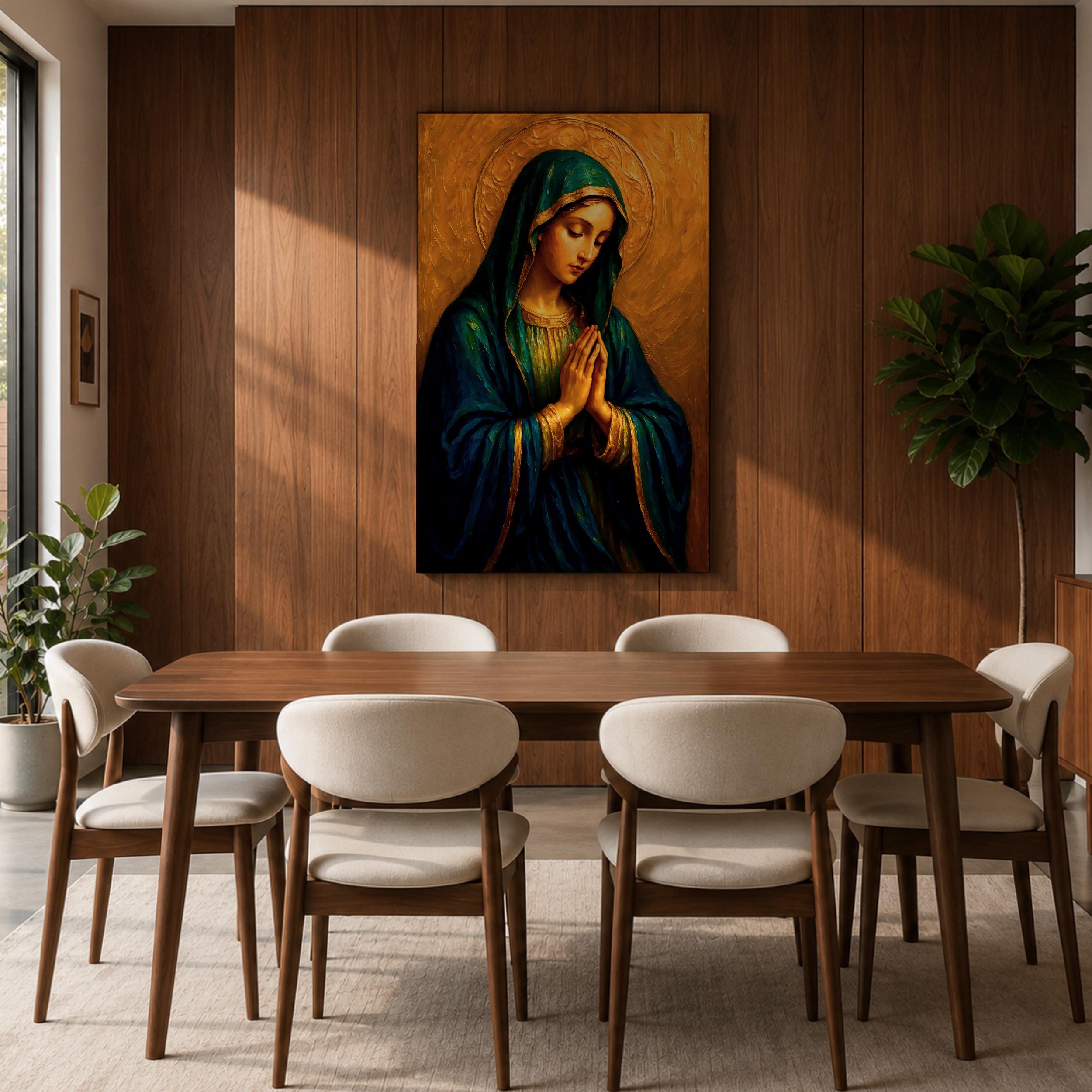 Virgin Mary Wall Art Our Lady of Sorrows Framed Canvas Catholic Sacred ...