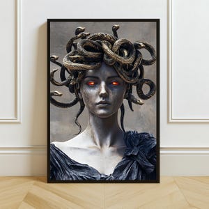 Medusa Abstract Art Print: Greek Mythology Dark Fantasy Decor (Digital Download)
