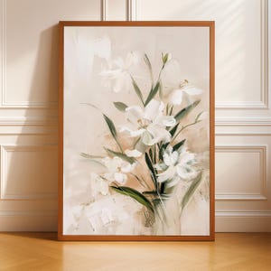White Lily Watercolor Art Print: Vintage Botanical Cottagecore Decor (Digital / Print / Canvas / Framed)