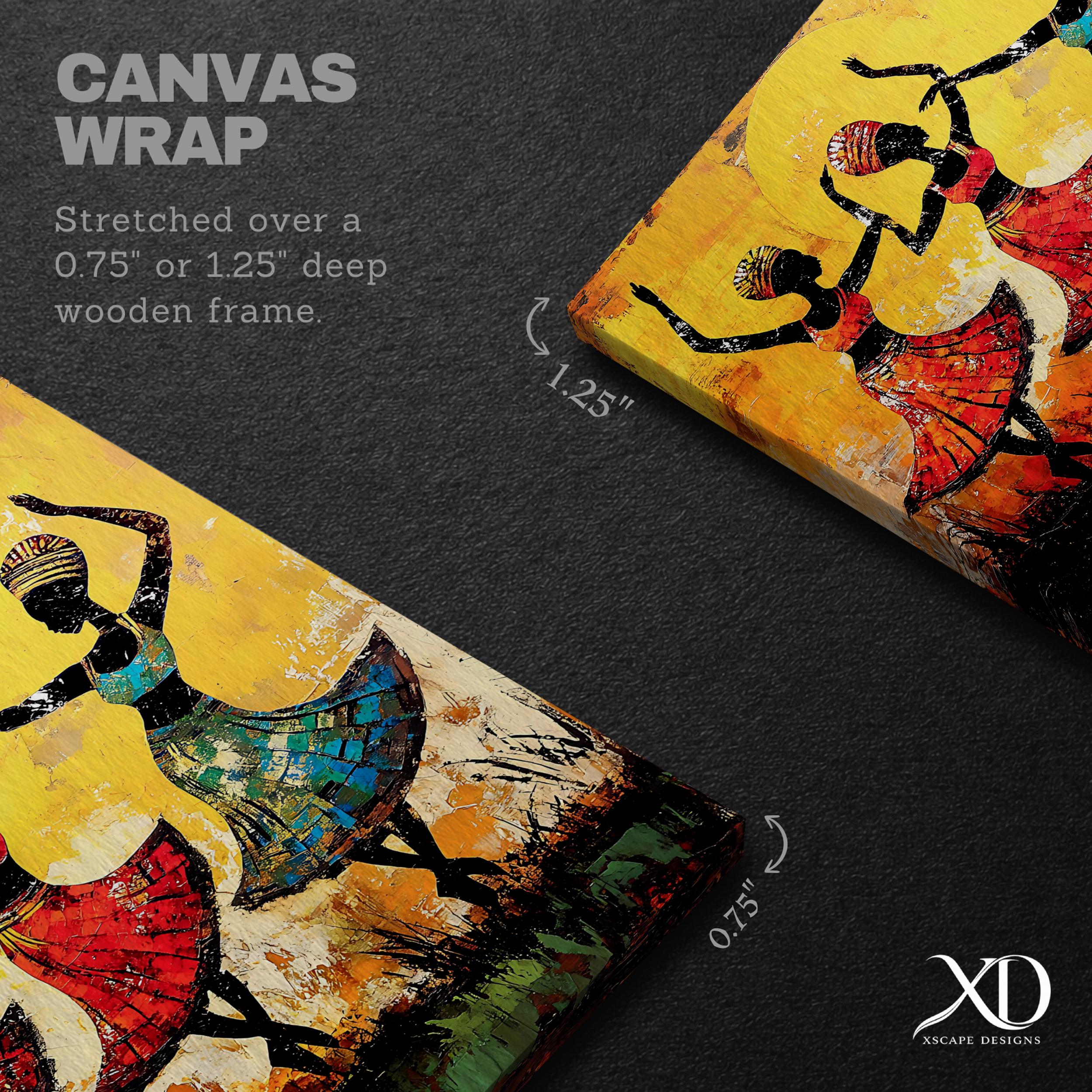 African Dance Wall Art: Vibrant Tribal Impasto Decor (digital