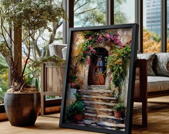 Italian Doorway Mediterranean Wall Art Villa Archway Floral