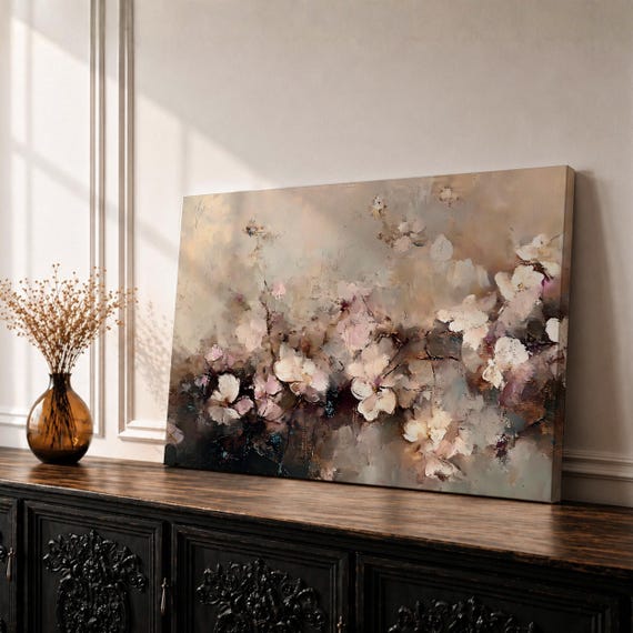 Cherry Blossom Wall Art Sakura Framed Canvas Japanese Floral Abstract Zen Living Room Decor