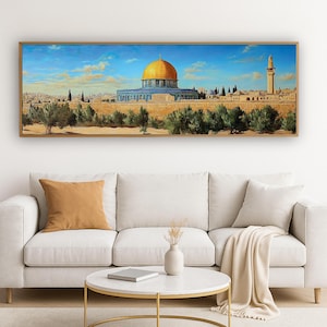 Felsendom Poster | Lange horizontale druckbare Kunst | Masjid Al Aqsa Oben Couch Dekor | Sofort Download