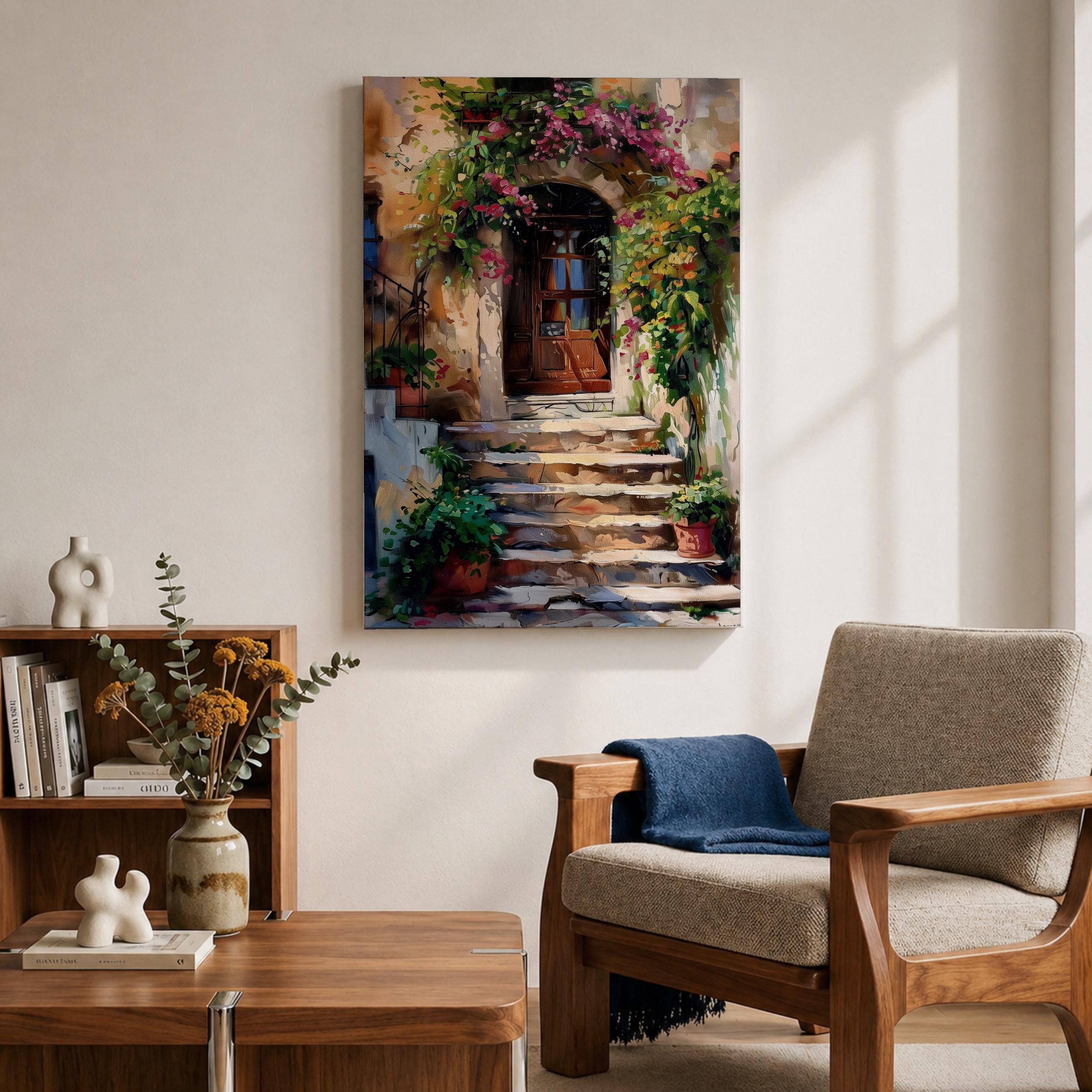 Italian Doorway Mediterranean Wall Art Villa Archway Floral