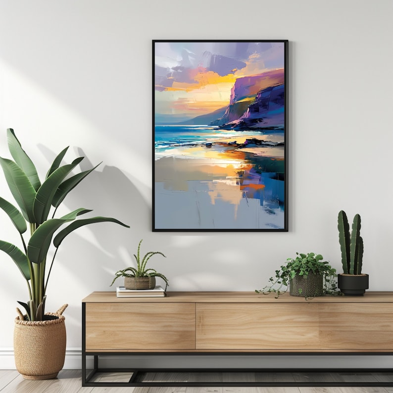 Scenic Coastal Art Print, Seaside Poster, Printable Wall Art, Digital