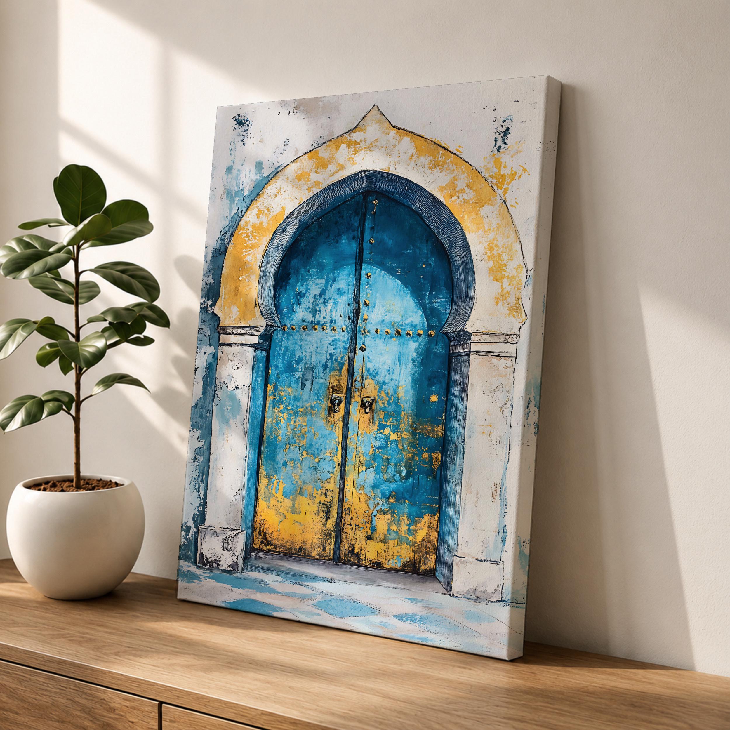 Moroccan Door Architectural Wall Art Arched Portal Cultural Travel