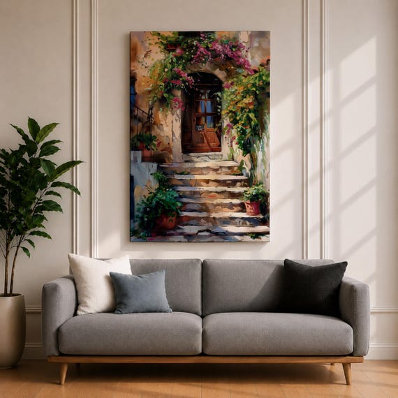 Italian Doorway Mediterranean Wall Art Villa Archway Floral