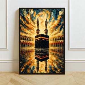 Kaaba Oil Painting Print: Islamic Masjid Al Haram Medina Mosque (Digital Download)