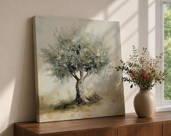 Olive Tree Wall Art Mediterranean Olive Framed Canvas Rustic Botanical Farmhouse Home Decor