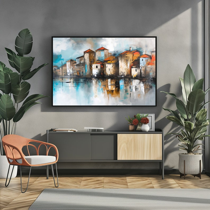 Abstract Cityscape Art, Samsung Frame TV Art, Digital Download, Urban ...